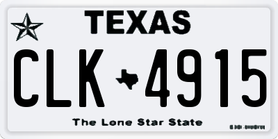 TX license plate CLK4915