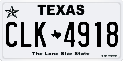 TX license plate CLK4918