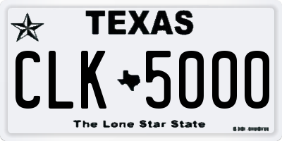 TX license plate CLK5000
