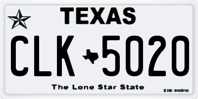 TX license plate CLK5020