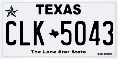 TX license plate CLK5043