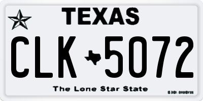 TX license plate CLK5072