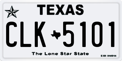 TX license plate CLK5101