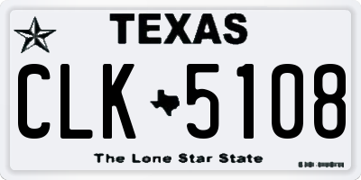 TX license plate CLK5108