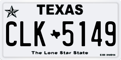 TX license plate CLK5149