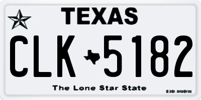 TX license plate CLK5182