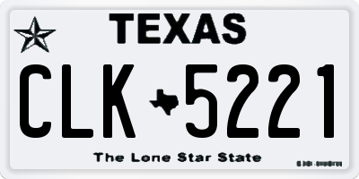 TX license plate CLK5221