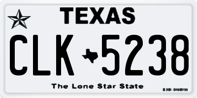 TX license plate CLK5238