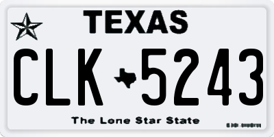 TX license plate CLK5243
