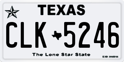 TX license plate CLK5246