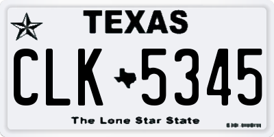 TX license plate CLK5345