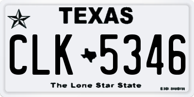 TX license plate CLK5346