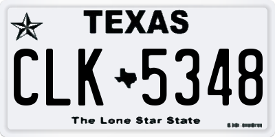 TX license plate CLK5348