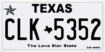 TX license plate CLK5352