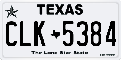 TX license plate CLK5384
