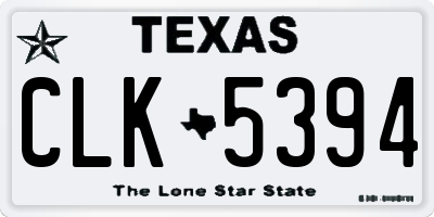 TX license plate CLK5394