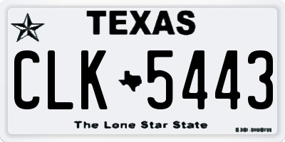 TX license plate CLK5443