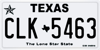 TX license plate CLK5463