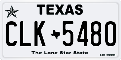 TX license plate CLK5480
