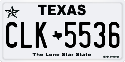 TX license plate CLK5536
