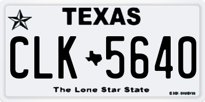 TX license plate CLK5640