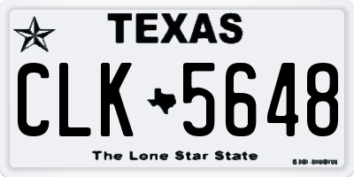 TX license plate CLK5648