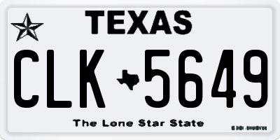 TX license plate CLK5649