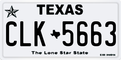 TX license plate CLK5663