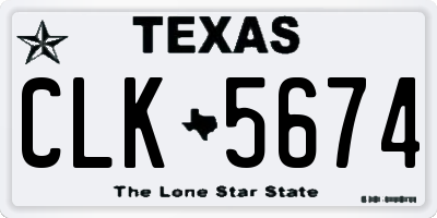 TX license plate CLK5674