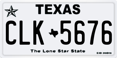 TX license plate CLK5676
