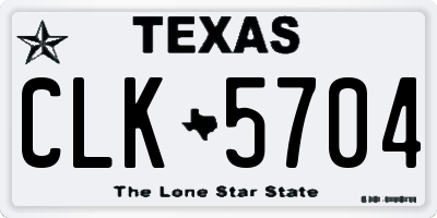 TX license plate CLK5704