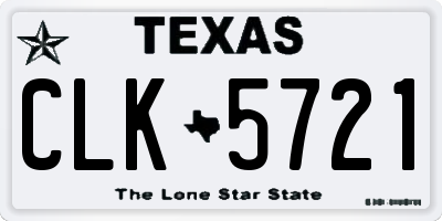 TX license plate CLK5721