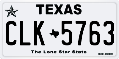 TX license plate CLK5763