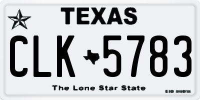 TX license plate CLK5783