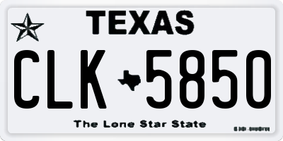TX license plate CLK5850