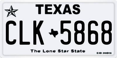 TX license plate CLK5868