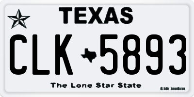 TX license plate CLK5893