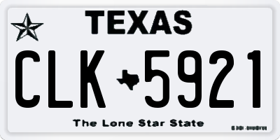TX license plate CLK5921