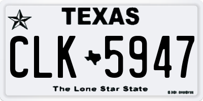 TX license plate CLK5947