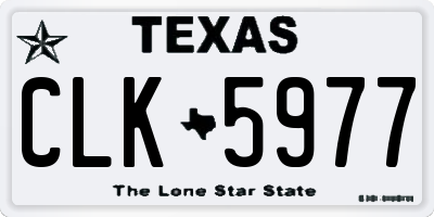TX license plate CLK5977
