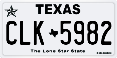 TX license plate CLK5982