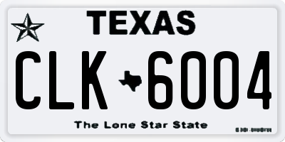 TX license plate CLK6004