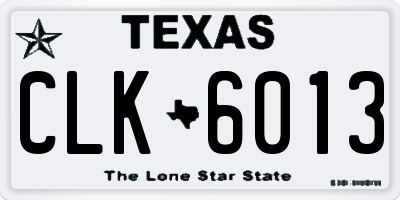 TX license plate CLK6013