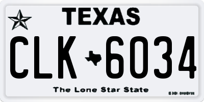 TX license plate CLK6034