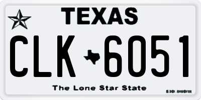 TX license plate CLK6051