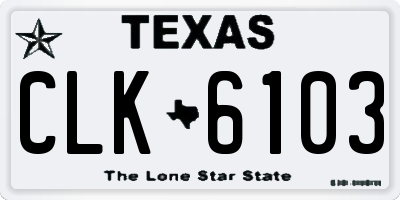 TX license plate CLK6103
