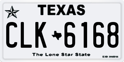 TX license plate CLK6168