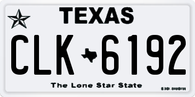 TX license plate CLK6192