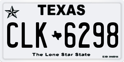 TX license plate CLK6298