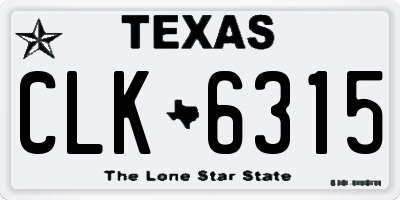 TX license plate CLK6315